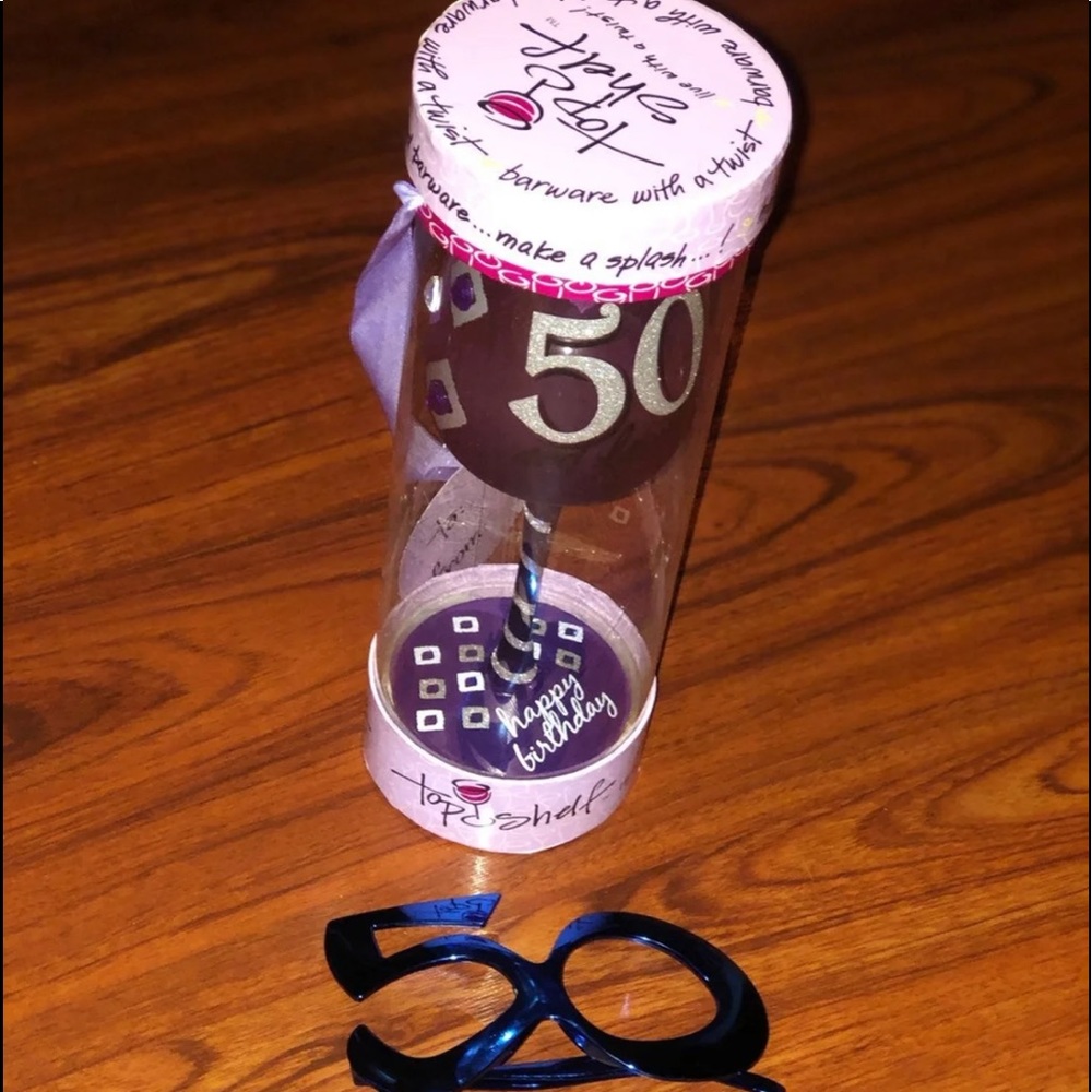 Top Shelf 50 & Fabulous HBD Wine Glass Bundle